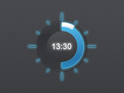 Clock concept circle clock glow