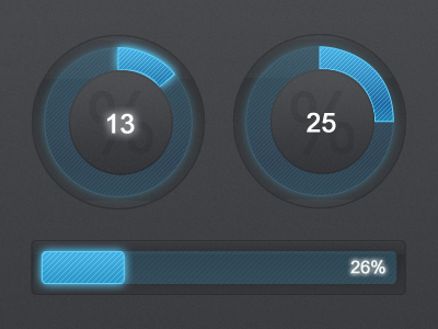 Progress bars circle glow progress bar