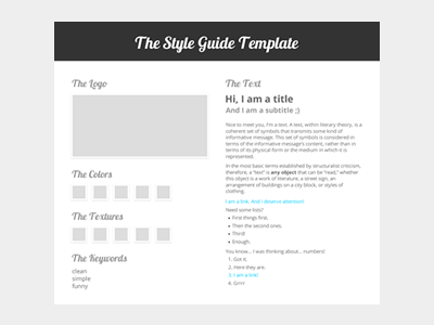 The Style Guide Template clean funny simple style guide template