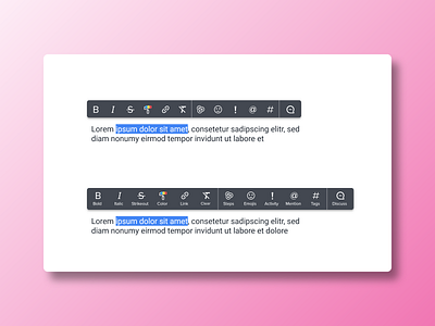 Rich Text Editor Bar adobe xd app b2b component crm dashboard madewithadobexd material design rich text editor rte saas design ui kit ui ux uisaas ux web app web application worketc xd