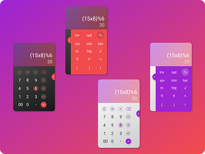 Daily Ui :: 004 - Calculator app calculator calculator ui daily 100 challenge daily ui 004 dailylogochallenge dailyui dark theme design gradient illustration interface light theme mobile theme ui ux