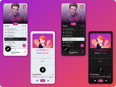 Daily Ui :: 009 - Music player app application clean daily 100 challenge daily ui 009 dailyui design disco ilustration interface lyrics music music player player player ui song song lyrics theme ui ux