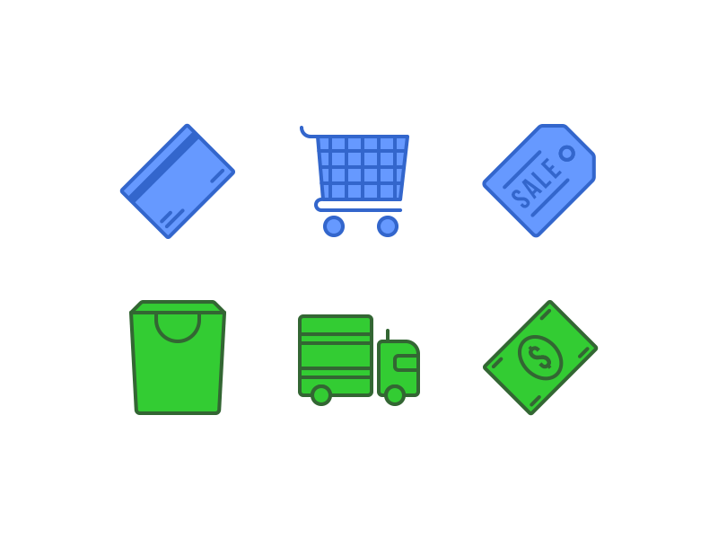 Shopping Icon Set cash credit credit card ecommerce icon design icon set icons sale ship shipping shopping cart tote
