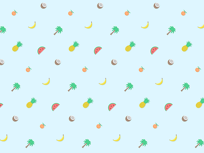 Tropical Pattern banana coconut fruit icons orange palm tree pattern pineapple tropical watermelon