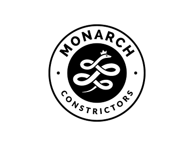 Monarch Constrictors Logo badge branding icon illustration logo mark python snake sticker tattoo