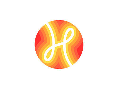 H Logo bold bright fire h hot logo mark thick lines
