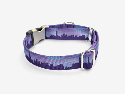 New York Skyline Collar collar design dog collar gradient illustration new york product design skyline