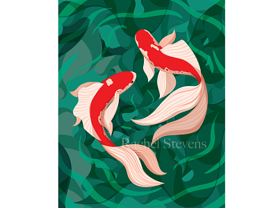 Koi Fish artwork design digital art digital illustration illustration illustrator koi koi fish