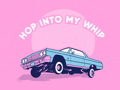Hop Into My Whip album art car drawing gig poster hand drawn illustration textured illustration