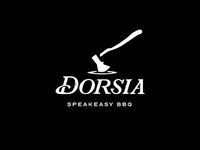 Dorsia Speakeasy BBQ bbq logo branding logo logo design rough logo design textured logo