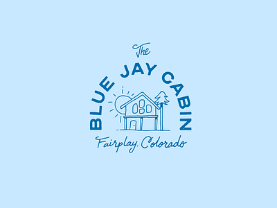 The Blue Jay Cabin airbnb logo brand identity cabin logo hand drawn logo logo design mountain logo