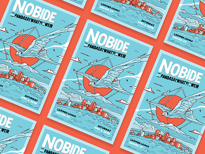 Nobide — Larimer Lounge gig poster graphic desgin hand drawn illustration