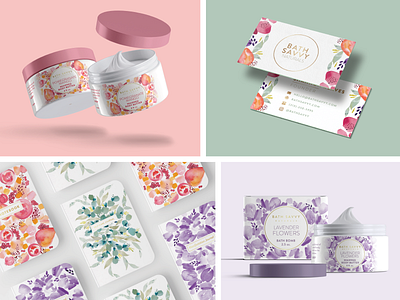 Bath Savvy Watercolor Branding With Print and Product Design bath product branding branding guide branding ideas business card cute branding design girly graphic design illustration packaging packaging design print design product desig watercolor women branding women business