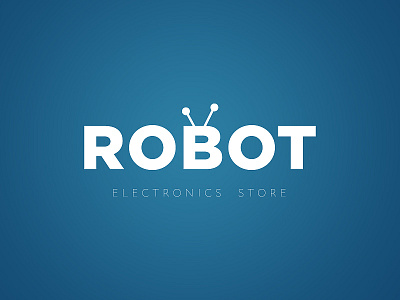 Robot (electronics store) logo robot type vector