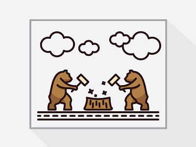 Bears (Wooden toy) bear illustration print vector