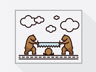 Bears_2 (Wooden toy) bear illustration print vector