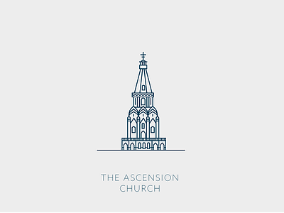 The Ascension Church icon illustration kremlin line moscow pictograms vector