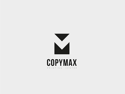 CopyMax logo logotype m negative space page printing symbol