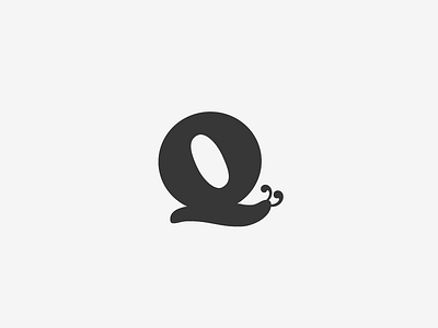 Q Snail alphabet letter logo q snail typography