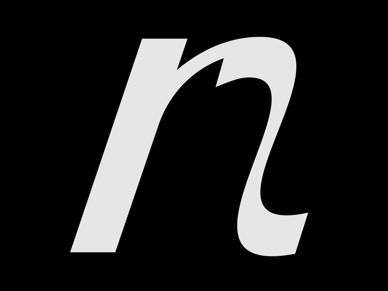 the letter n in black
