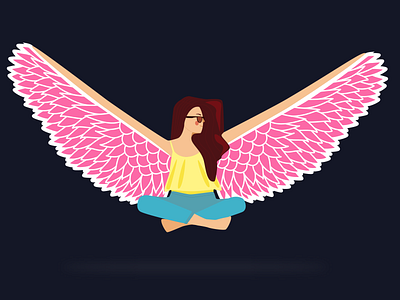 Flying Girl illustraion illustration art illustration digital