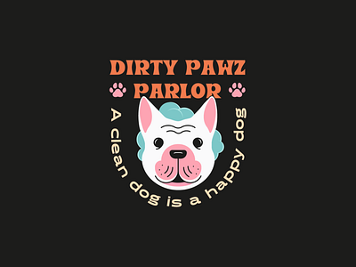 Dirty Pawz Parlor brand dog dog logo graphicdesign icon illustration
