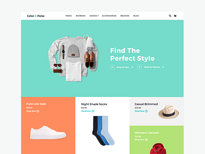 Color & Poise color e commerce layout theme web design website