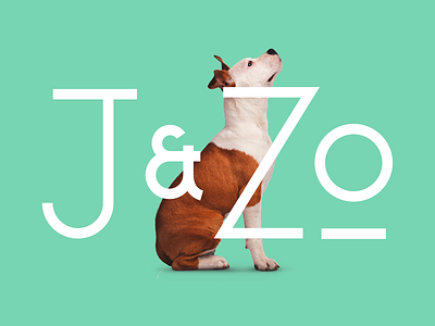 J & Zo brand dog identity letting logo pet type