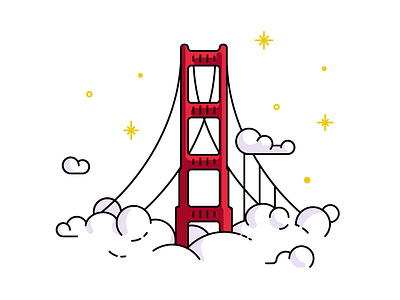 San Francisco golden gate bridge icon illustration san francisco
