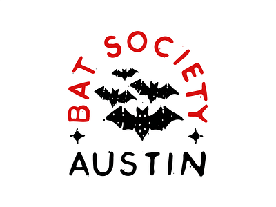 Austin Bat Society austin brand hand drawn illustration logo typography vector