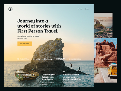 First Person Travel Website brand layout travel website website design