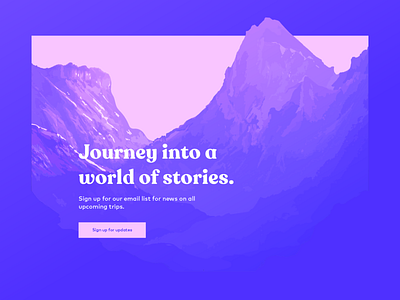 Landing page concept color illustration layout mountains travel website