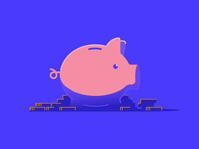 Piggy Bank bank banking coins color icon illustration money pig