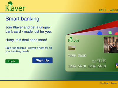 Klaver Online Bank Website Concept branding design logo ui web