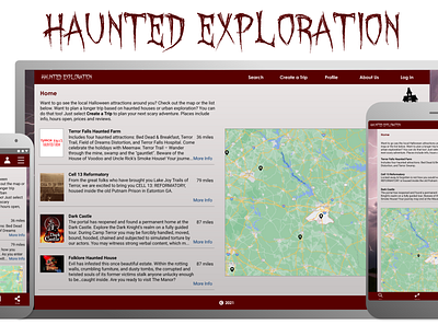 UI/UX Design - Haunted Exploration adobe xd design ui ux web