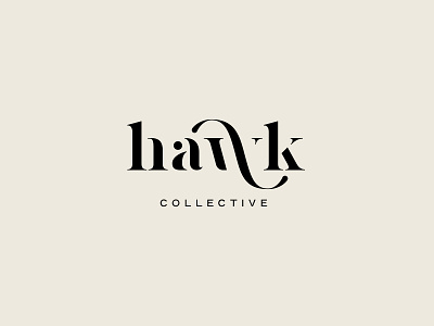 Hawk collective logo design minimal type design typeface