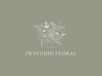 PB Studio Floral botanical delicate floral flower studio illustration logo logo design minimal