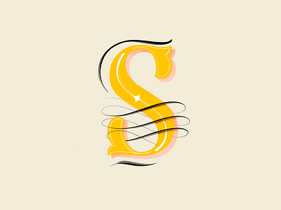 S for September drop cap handlettering ipad pro lettering procreate