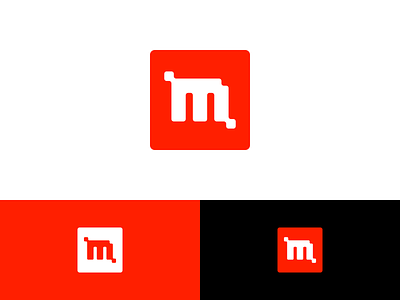 M logo x 5 letter logo m monogram pixel red