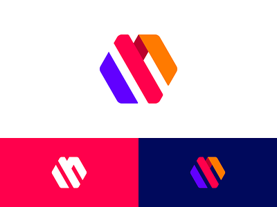 M logo x 4 hexagon letter logo m monogram