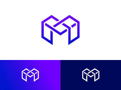 M logo x3 logo m monogram purple