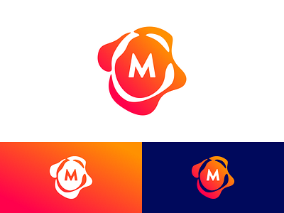 M logo x1 blob drip flow liquid logo m mark melt water