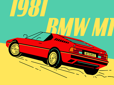 Daily Driver 007 — 1981 BMW M1 1980 bimmer bmw car germany illustration race car vector vintage whip