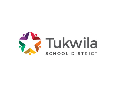 Tukwila Schools Logo clean color colorful flag juicebox interactive logo modern people school school logo star tukwila
