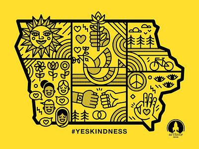 #YESKINDNESS Iowa des moines empathy illustration iowa iowa nice justice peace social justice vector