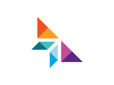 Iowa Coalition for Collective Change Logo angle arrow butterfly colorful geometric iowa lettering logo negative space nonprofit rainbow simple social justice triangle