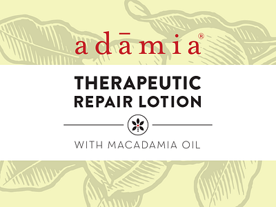 Adamia leaf lotion macadamia nut oil packaging repair therapy