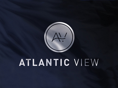 Atlantic View a atlantic beach coast logo luxury ocean real estate v wave