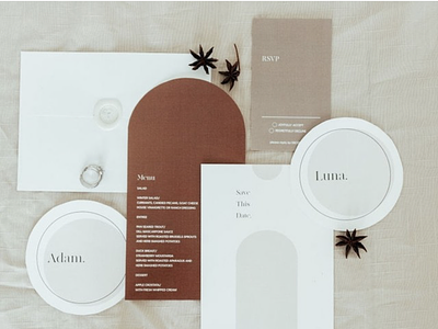 Earthy Modern Wedding Suite branding design earthy elegant graphicdesign illustration minimal modern print wedding invitation