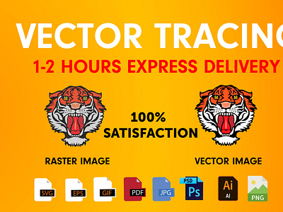 I will vector tracing image or logo to vectorize within 2 hours branding business design illustration logo logo to vector logodesign raster to vector vector vectorart
